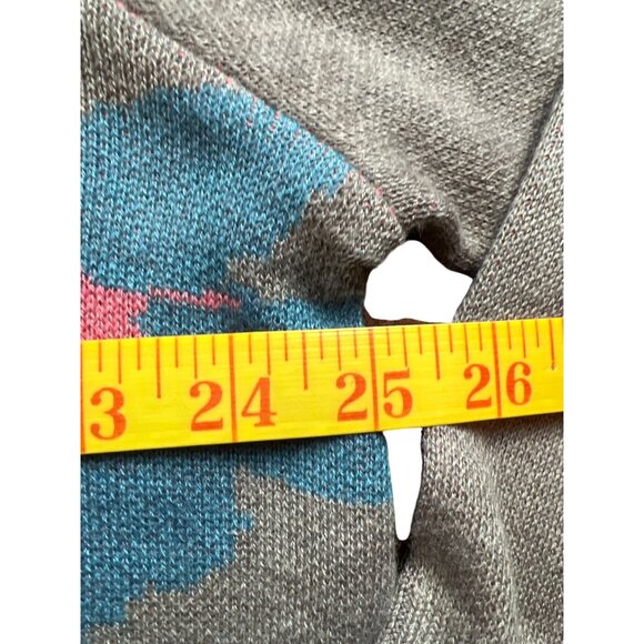 LOGO Lori Goldstein XL Floral Jacquard Layla Sweater in Dark Earth Boho Cottage - Picture 2 of 7